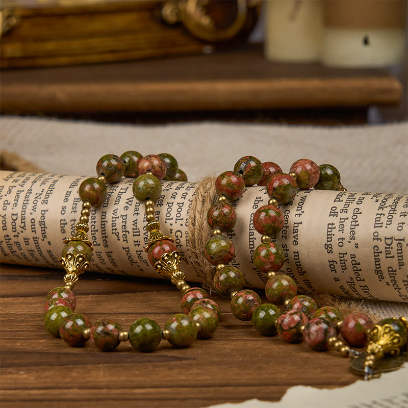 Christianartworkshop Rosario di San Benedetto e Crocifisso in pietra di crisocolla da 8 mm fatto a mano - Realizzato in esclusiva per la preghiera sacra - image 9