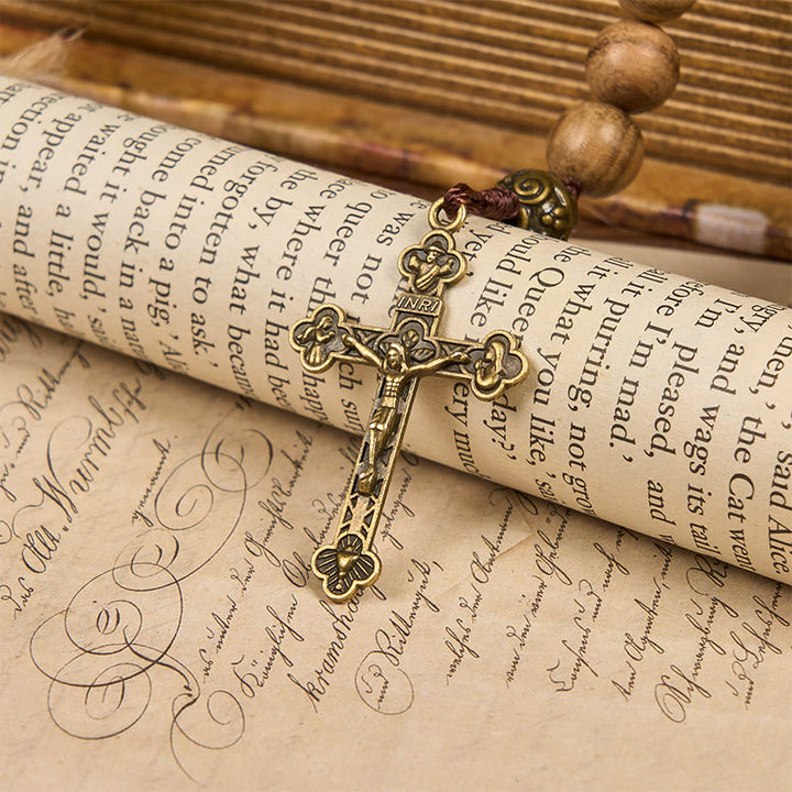 Rosario fatto a mano con perline di nuvola in legno di agar e metallo da 10 mm Christianartworkshop - Una miscela sacra di tradizione e fede - image 7