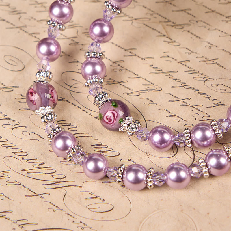 Christianartworkshop Medaglia Miracolosa e Crocifisso da 8 mm Rosario fatto a mano in perle viola e cristallo - Grani Sacri per la Preghiera Sacra - image 5