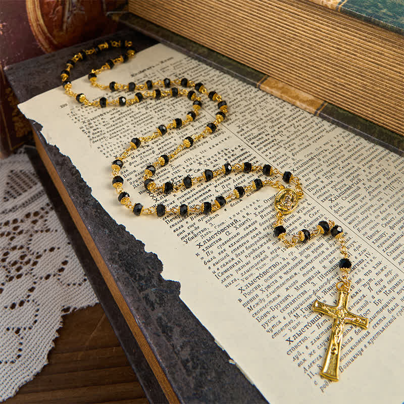 Christianartworkshop Nostra Signora di Fatima e Crocifisso di rosario di cristallo da 6 mm - image 3