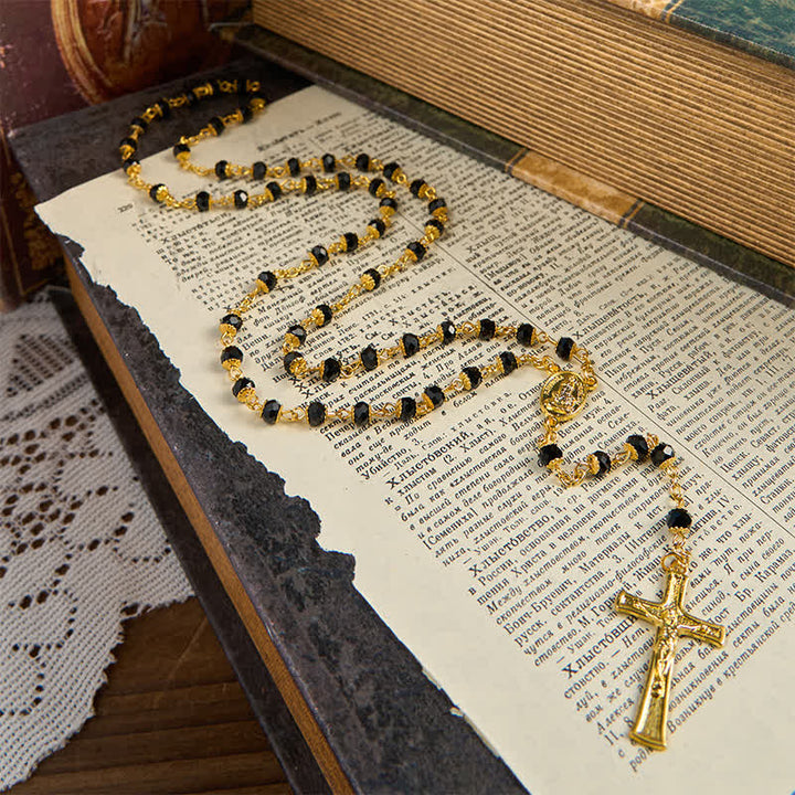 Christianartworkshop Nostra Signora di Fatima e Crocifisso di rosario di cristallo da 6 mm - image 3