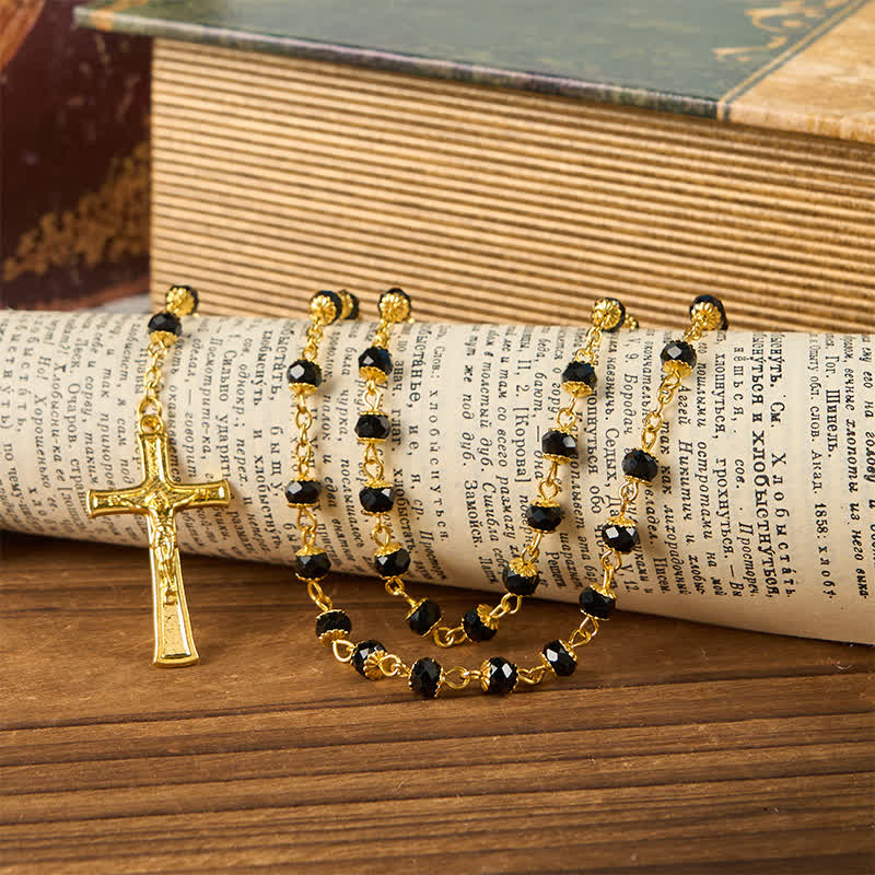 Christianartworkshop Nostra Signora di Fatima e Crocifisso di rosario di cristallo da 6 mm - image 2