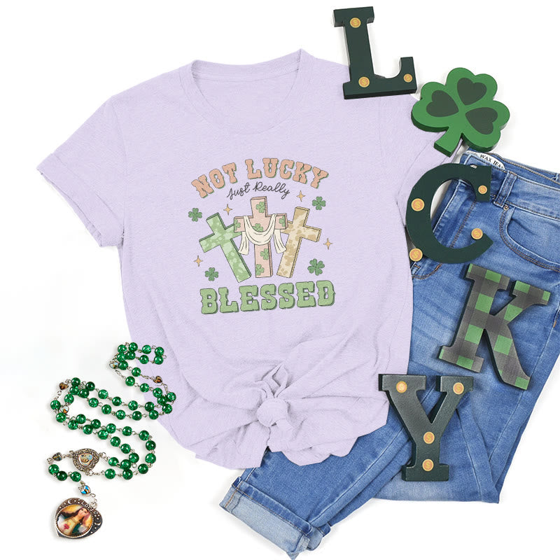 Christianartworkshop Maglietta ispirata alla fede "Non fortunato, solo benedetto" - Viola - 2XL - image 25