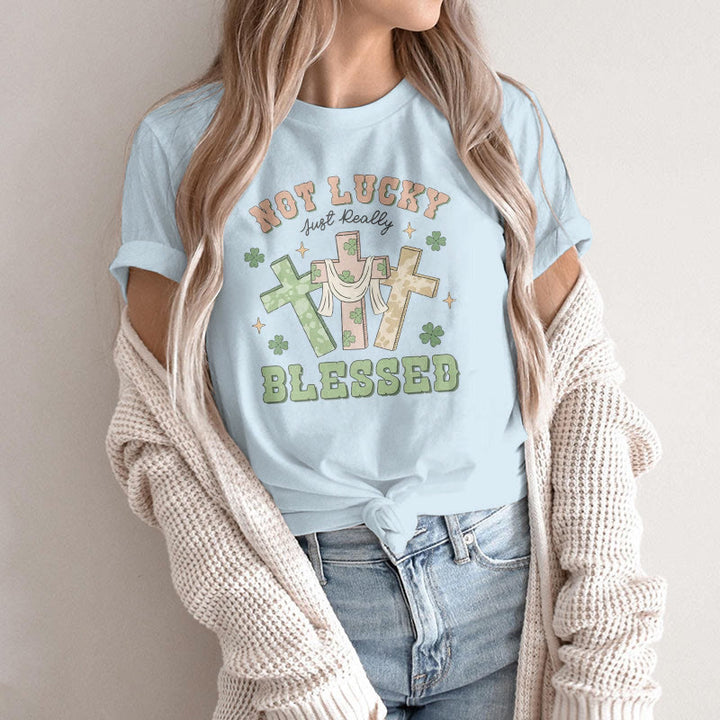 Christianartworkshop Maglietta ispirata alla fede "Non fortunato, solo benedetto" - image 22