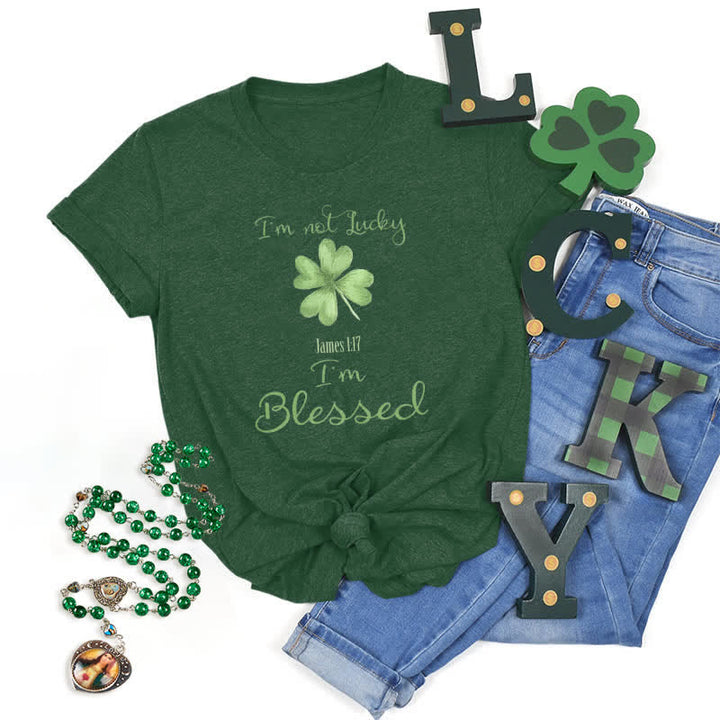 Christianartworkshop Non M fortunato, sono benedetto - Maglietta ispirata alla fede - Verde scuro - 2XL - image 8