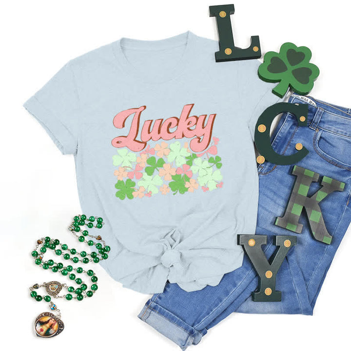 Christianartworkshop Maglietta ispirata alla fede irlandese "Abbraccia la fortuna" - Blu - 2XL - image 2