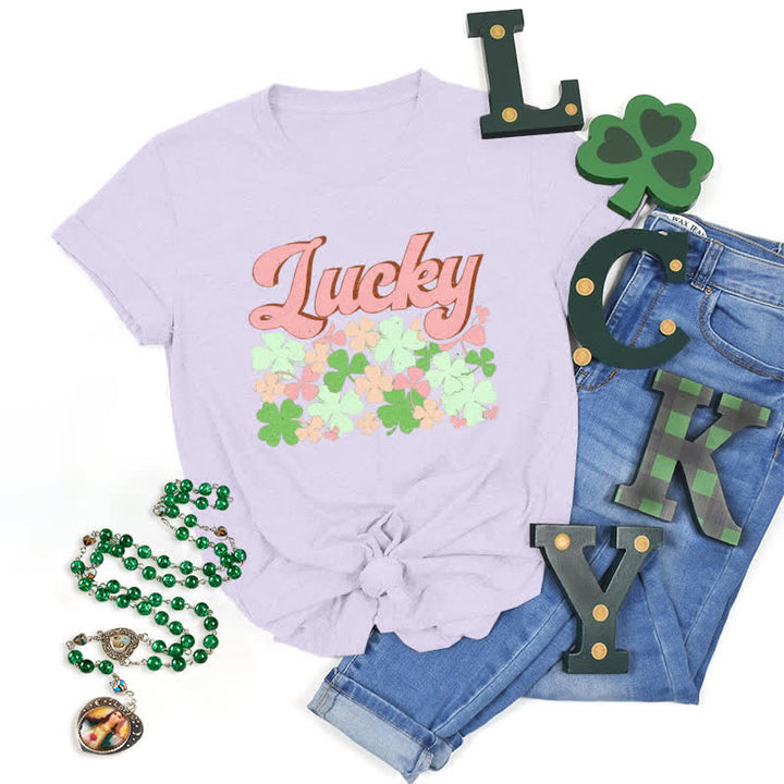 Christianartworkshop Maglietta ispirata alla fede irlandese "Abbraccia la fortuna" - Viola - 2XL - image 22