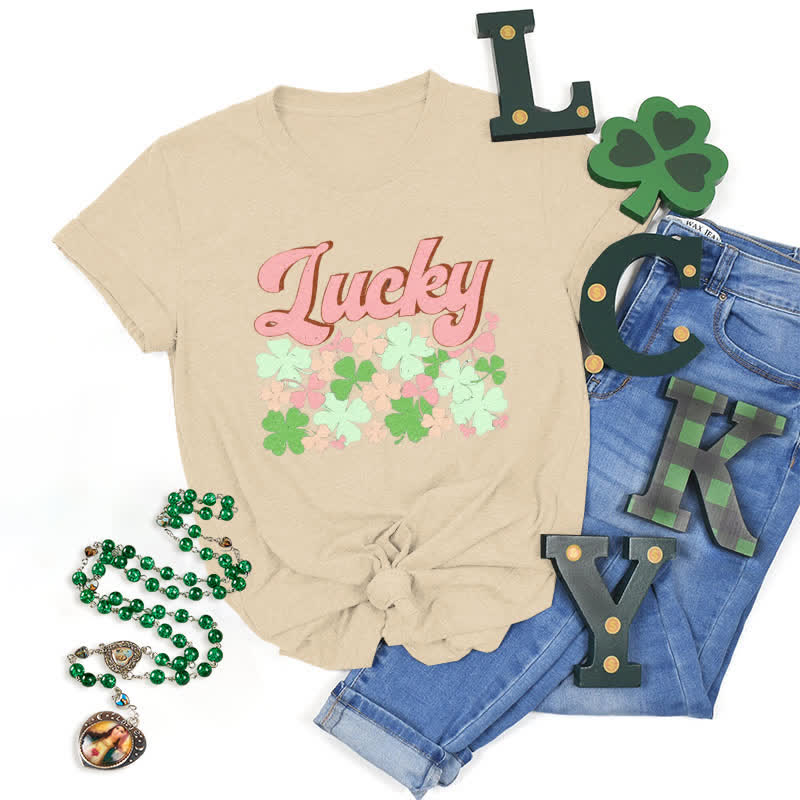 Christianartworkshop Maglietta ispirata alla fede irlandese "Abbraccia la fortuna" - Beige - 2XL - image 10