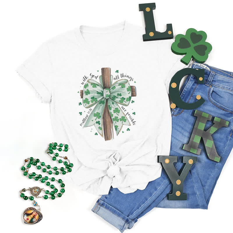 Christianartworkshop Fede e fortuna in armonia T-shirt ispirata alla fede - Bianco - 2XL - image 3