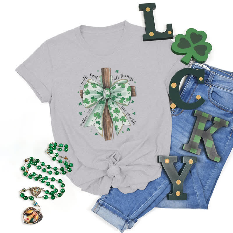 Christianartworkshop Fede e fortuna in armonia T-shirt ispirata alla fede - Grigio - 2XL - image 8