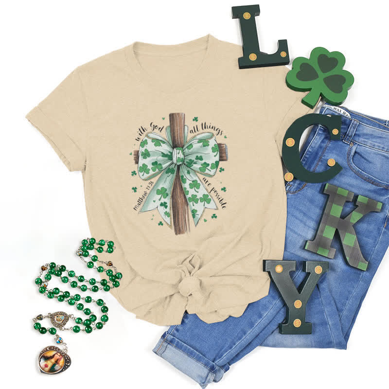 Christianartworkshop Fede e fortuna in armonia T-shirt ispirata alla fede - Beige - 2XL - image 17