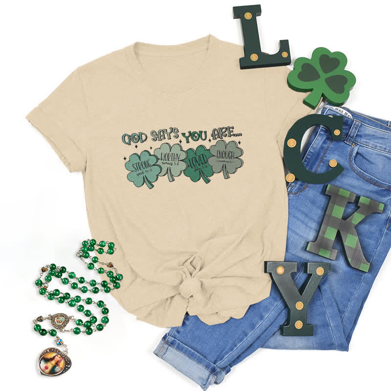 Christianartworkshop Divine Shamrock: maglietta ispirata alla fede delle promesse di Dio - Beige - 2XL - image 20
