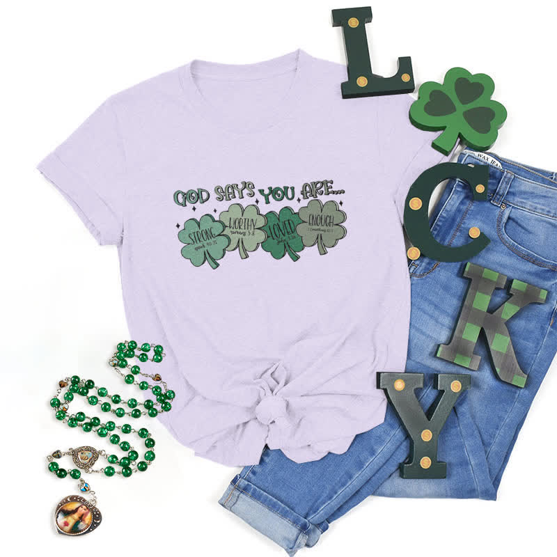Christianartworkshop Divine Shamrock: maglietta ispirata alla fede delle promesse di Dio - Viola - 2XL - image 25