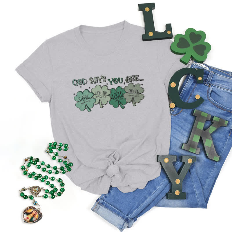 Christianartworkshop Divine Shamrock: maglietta ispirata alla fede delle promesse di Dio - Grigio - 2XL - image 0