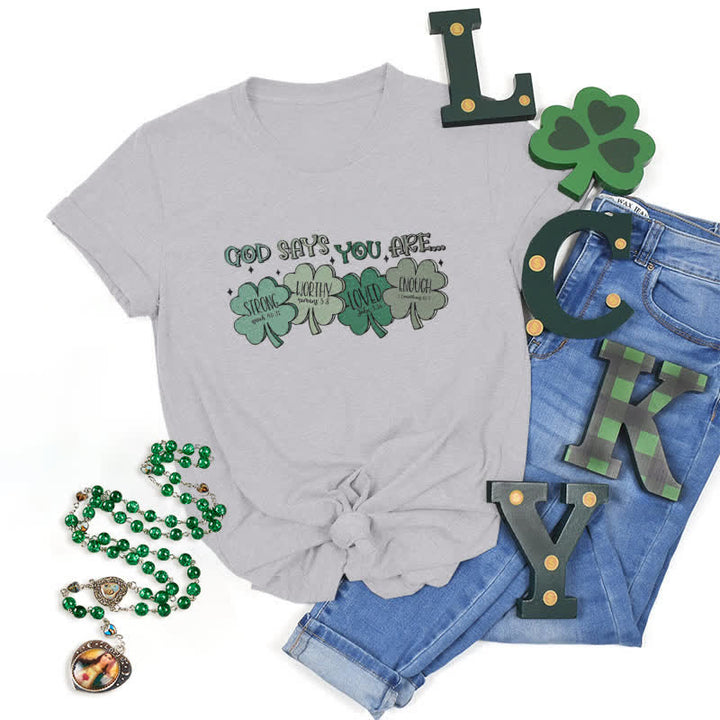 Christianartworkshop Divine Shamrock: maglietta ispirata alla fede delle promesse di Dio - Grigio - 2XL - image 0