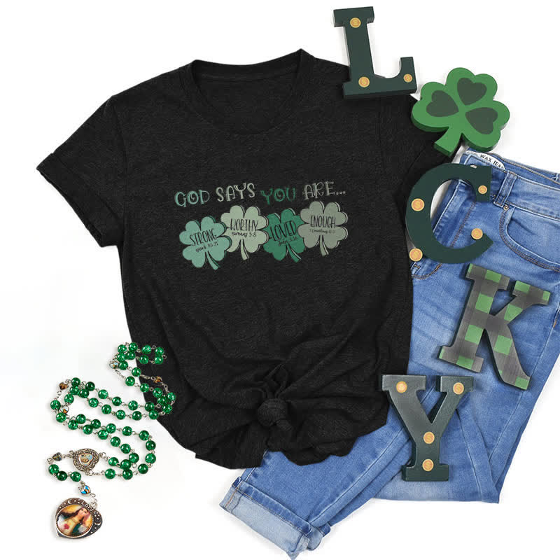 Christianartworkshop Divine Shamrock: maglietta ispirata alla fede delle promesse di Dio - Nero - 2XL - image 17