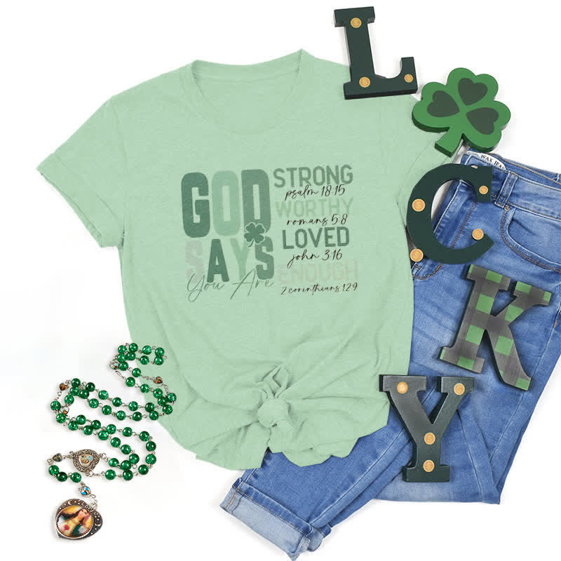 Christianartworkshop Maglietta ispirata alla fede Empowerment Clover Tee - Verde chiaro - 2XL - image 14