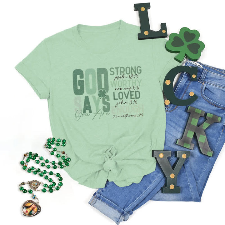 Christianartworkshop Maglietta ispirata alla fede Empowerment Clover Tee - Verde chiaro - 2XL - image 14