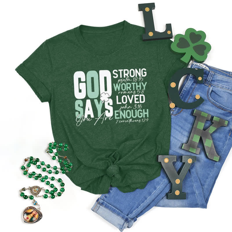 Christianartworkshop Maglietta ispirata alla fede Empowerment Clover Tee - Verde scuro - 2XL - image 0