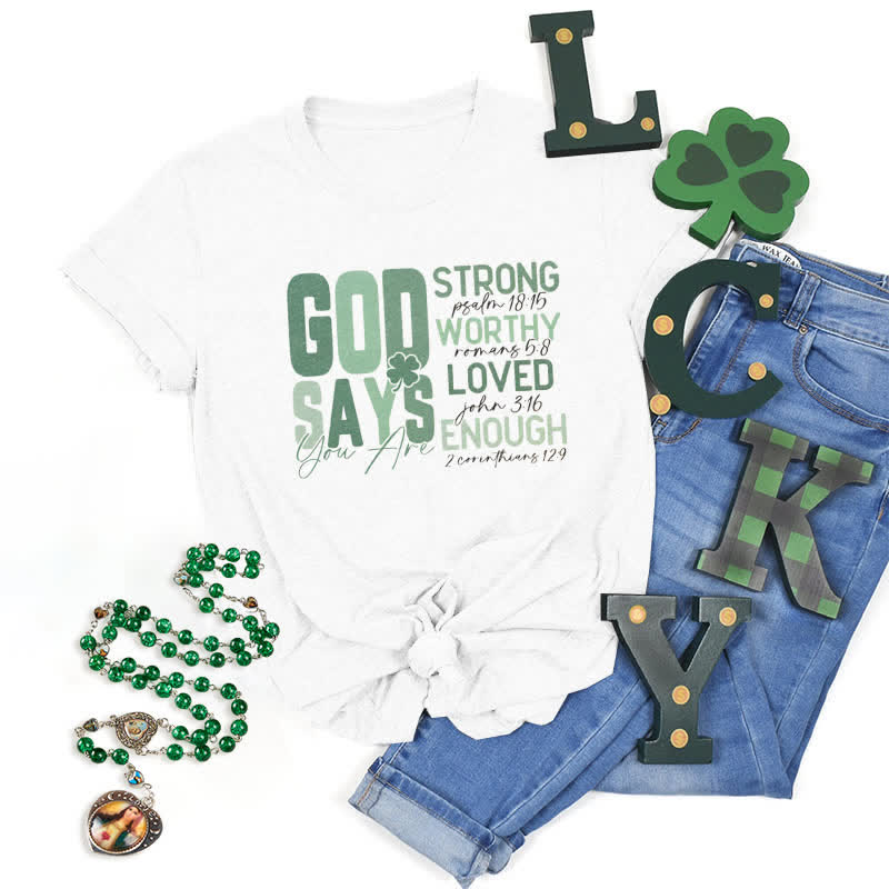 Christianartworkshop Maglietta ispirata alla fede Empowerment Clover Tee - Bianco - 2XL - image 6