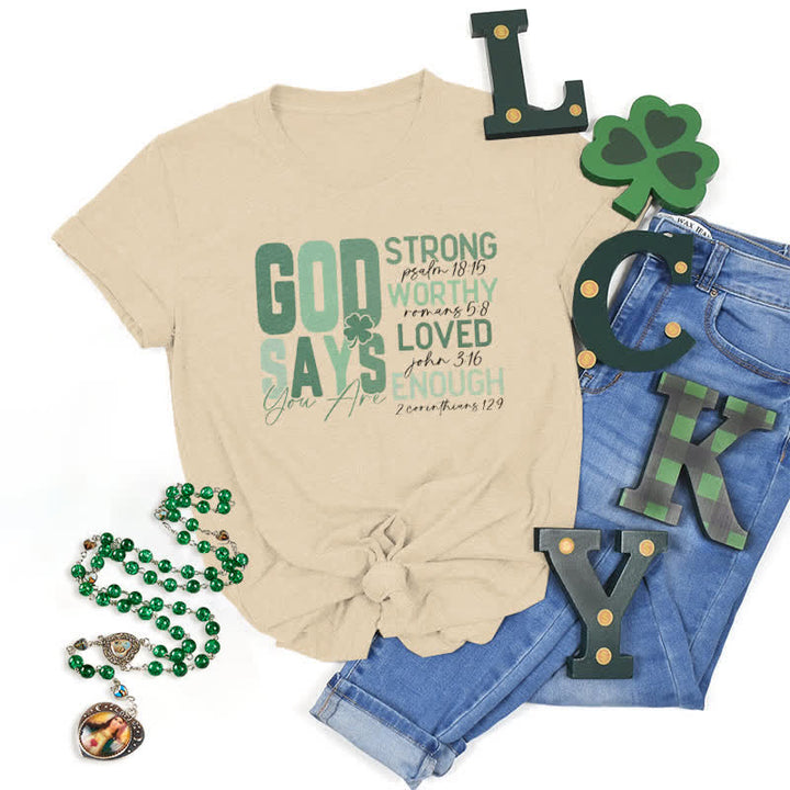 Christianartworkshop Maglietta ispirata alla fede Empowerment Clover Tee - Beige - 2XL - image 25