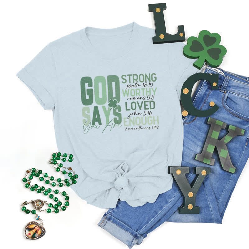 Christianartworkshop Maglietta ispirata alla fede Empowerment Clover Tee - Blu - 2XL - image 3