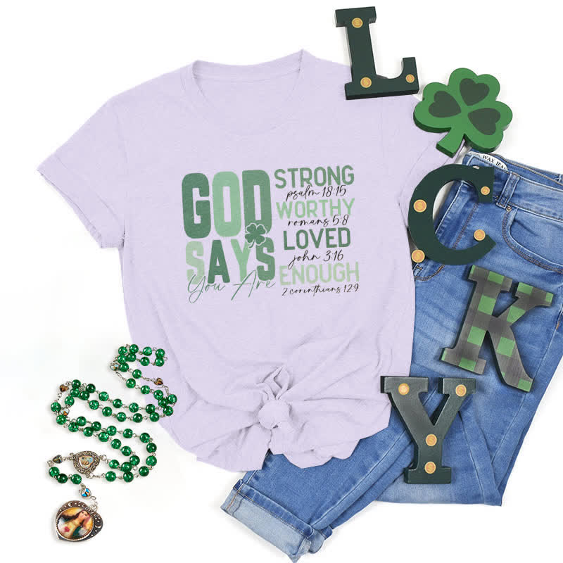 Christianartworkshop Maglietta ispirata alla fede Empowerment Clover Tee - Viola - 2XL - image 19
