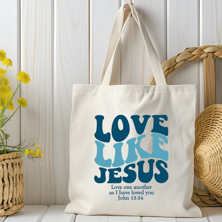 Christianartworkshop Love Like Jesus - Borsa in tela ispiratrice basata sulla fede - image 2