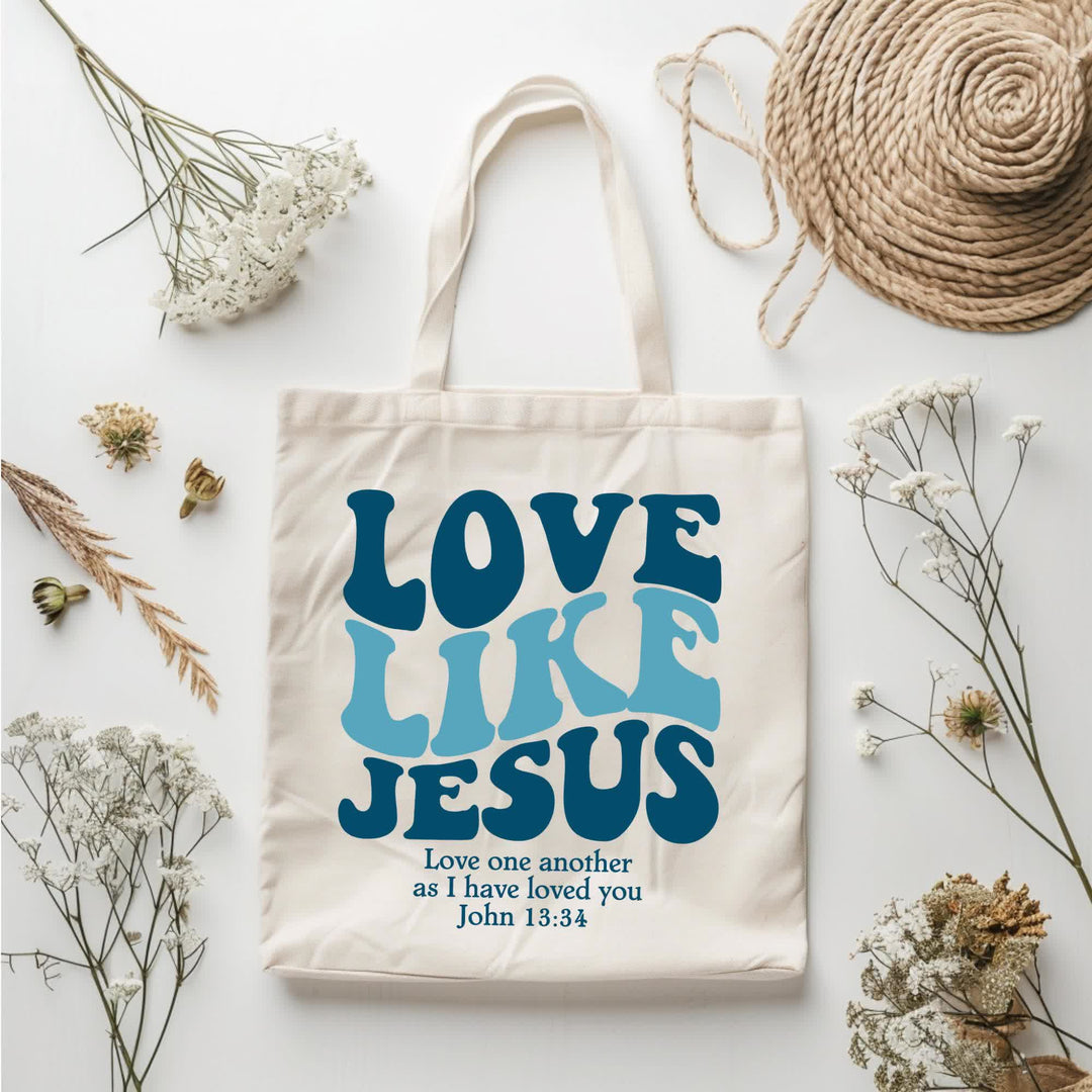 Christianartworkshop Love Like Jesus - Borsa in tela ispiratrice basata sulla fede - Ama come Gesù - image 0