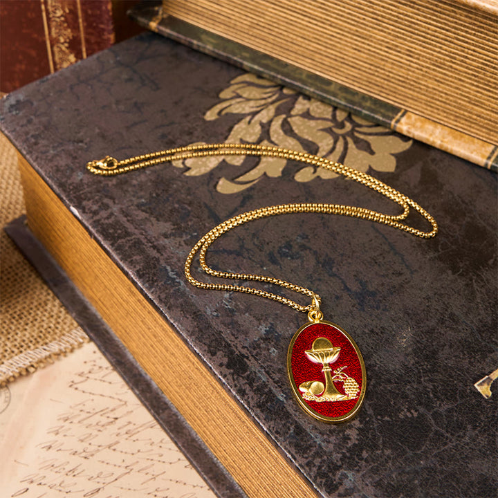 Collana con calice eucaristico rosso e blu Christianartworkshop - Mantieni la tua fede vicina - image 7