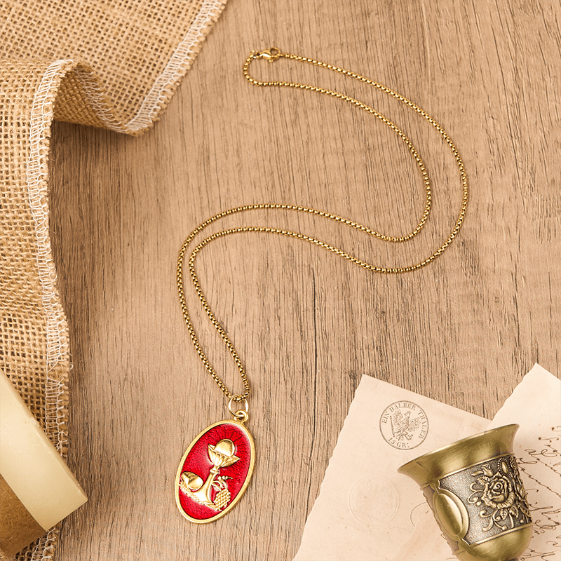 Collana con calice eucaristico rosso e blu Christianartworkshop - Mantieni la tua fede vicina - image 5