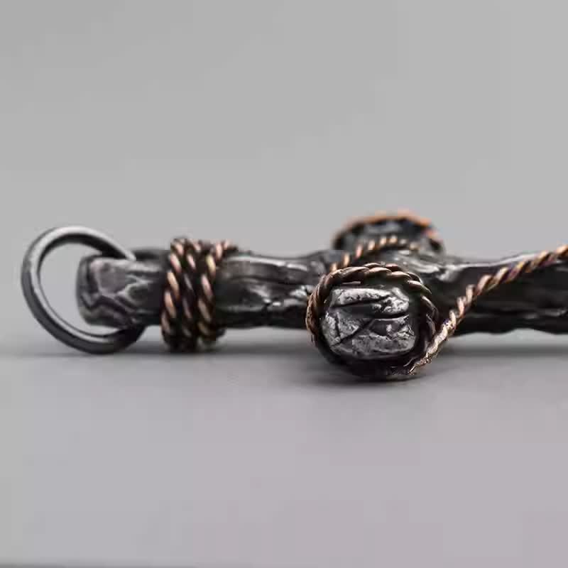 Collana con pendente in argento 925 con crocifisso e ancora in stile delicato Christianartworkshop - image 7