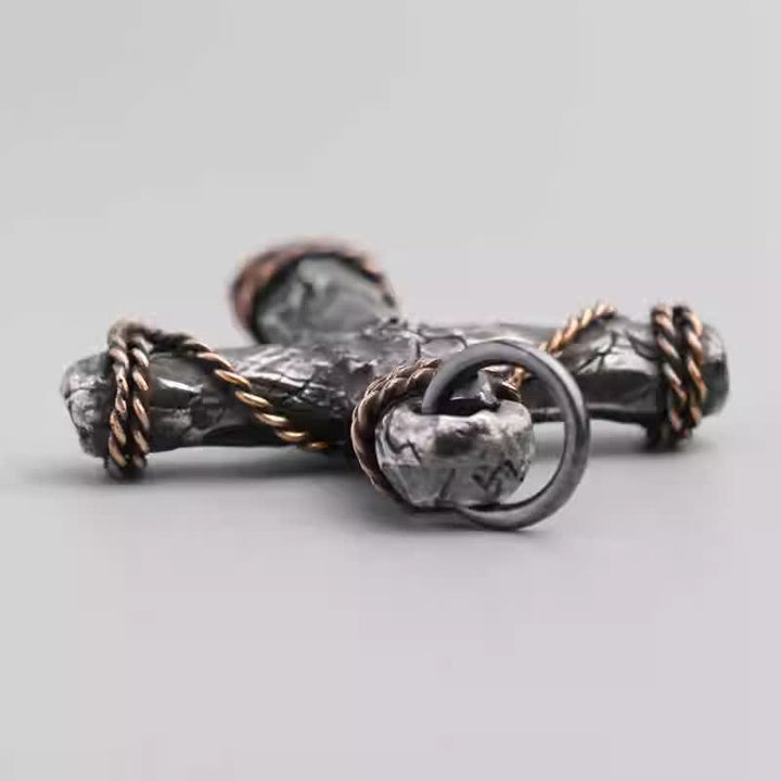 Collana con pendente in argento 925 con crocifisso e ancora in stile delicato Christianartworkshop - image 6