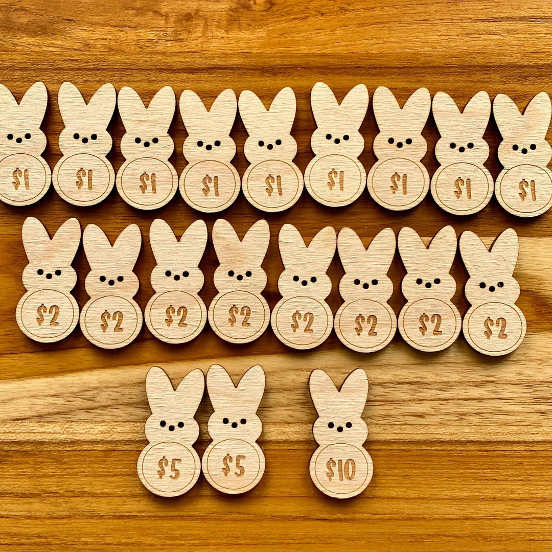 Christianartworkshop Riempitore per uova di Pasqua - Gettoni per riempire le uova di Pasqua a forma di coniglietto incisi con attività - image 5