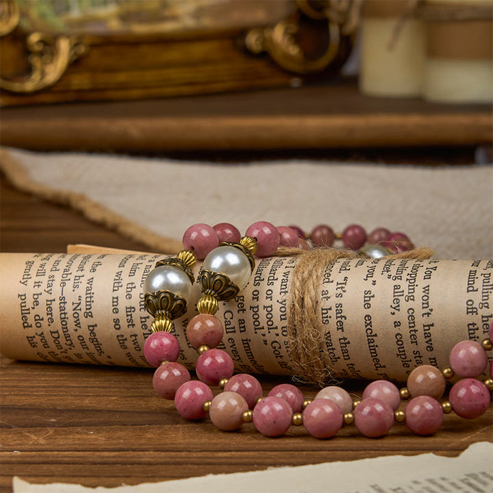 Christianartworkshop Medaglia miracolosa e crocifisso in pietra naturale venata di legno rosso da 8 mm, rosario fatto a mano - image 10