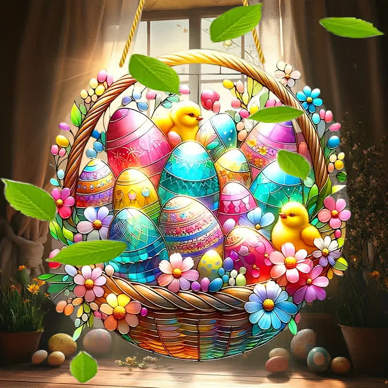 Christianartworkshop Paese delle Meraviglie di Pasqua: vivace ornamento da appendere a forma di cestino per le uova - 5,91"/15 cm - image 0