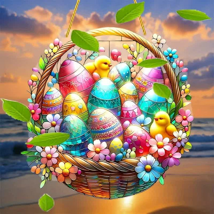 Christianartworkshop Paese delle Meraviglie di Pasqua: vivace ornamento da appendere a forma di cestino per le uova - 7,87"/20 cm - image 1