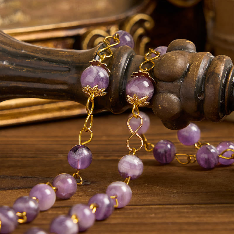 Christianartworkshop Nostra Signora di Guadalupe e Crocifisso di Rosario di Cristallo Viola Rotondo da 8 mm - image 5