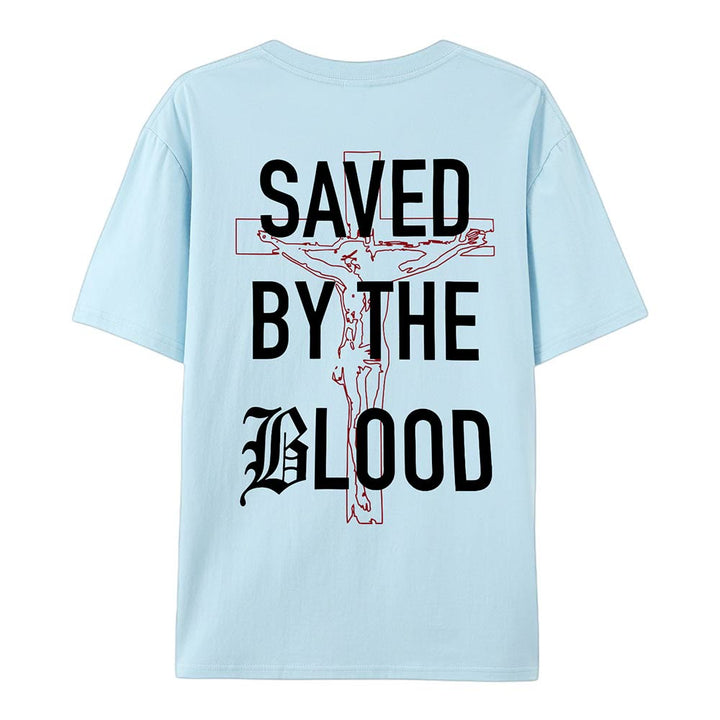 Christianartworkshop Salvato dal Signore T-shirt in cotone - Blu - 2XL - image 19