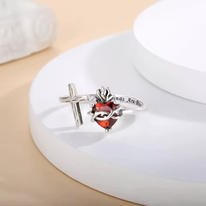 Christianartworkshop Anello Sacro Cuore di Gesù: Con Dio tutto è possibile - image 3