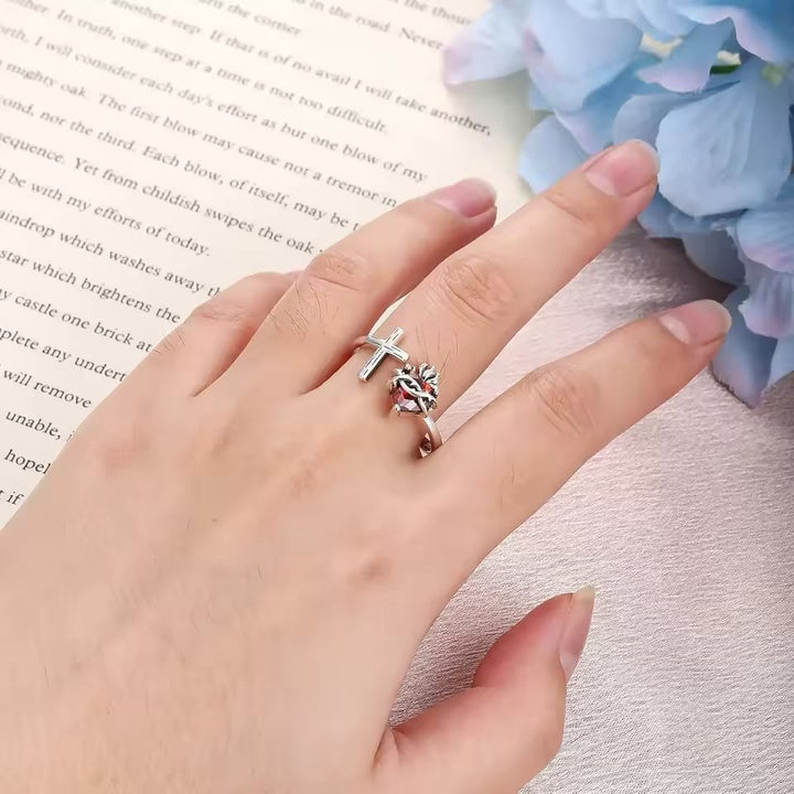 Christianartworkshop Anello Sacro Cuore di Gesù: Con Dio tutto è possibile - image 4