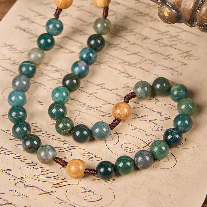 Christianartworkshop Icona di Gesù e Crocifisso Rosario in giada verde naturale da 8 mm - Rosario fatto a mano - image 3