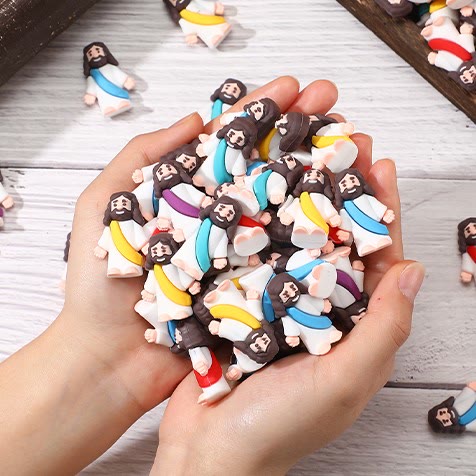 Christianartworkshop 10/20/30 pezzi di uova di Pasqua con statuetta di Gesù in miniatura per la caccia pasquale/cestino riempibile - image 4