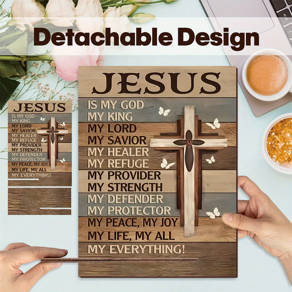 Christianartworkshop Targa decorativa in legno a forma di croce - Lodate la gloria di Gesù - image 1