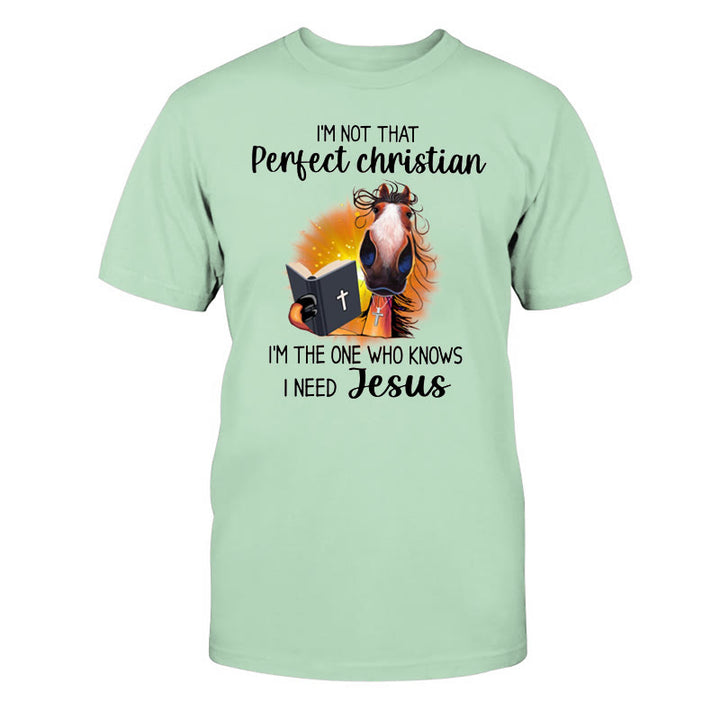 Christianartworkshop Non sono un cristiano così perfetto, ho bisogno di Gesù Maglietta classica - Erba verde - 2XL - image 14