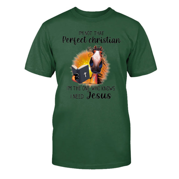 Christianartworkshop Non sono un cristiano così perfetto, ho bisogno di Gesù Maglietta classica - Verde scuro - 2XL - image 16