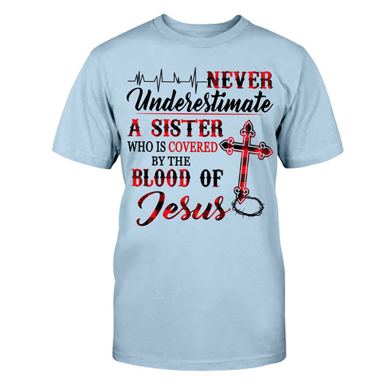 Christianartworkshop Maglietta unisex in cotone con protezione divina - Blu - 2XL - image 8