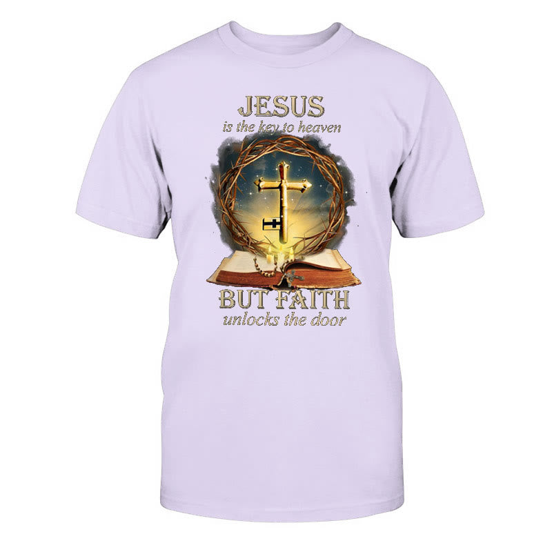 Christianartworkshop Chiave del Paradiso Maglietta unisex in cotone - Viola - 2XL - image 12