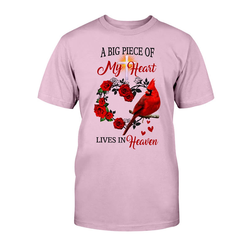 Christianartworkshop Gesù Un grande pezzo del mio cuore vive in paradiso Maglietta classica - Rosa - 2XL - image 10