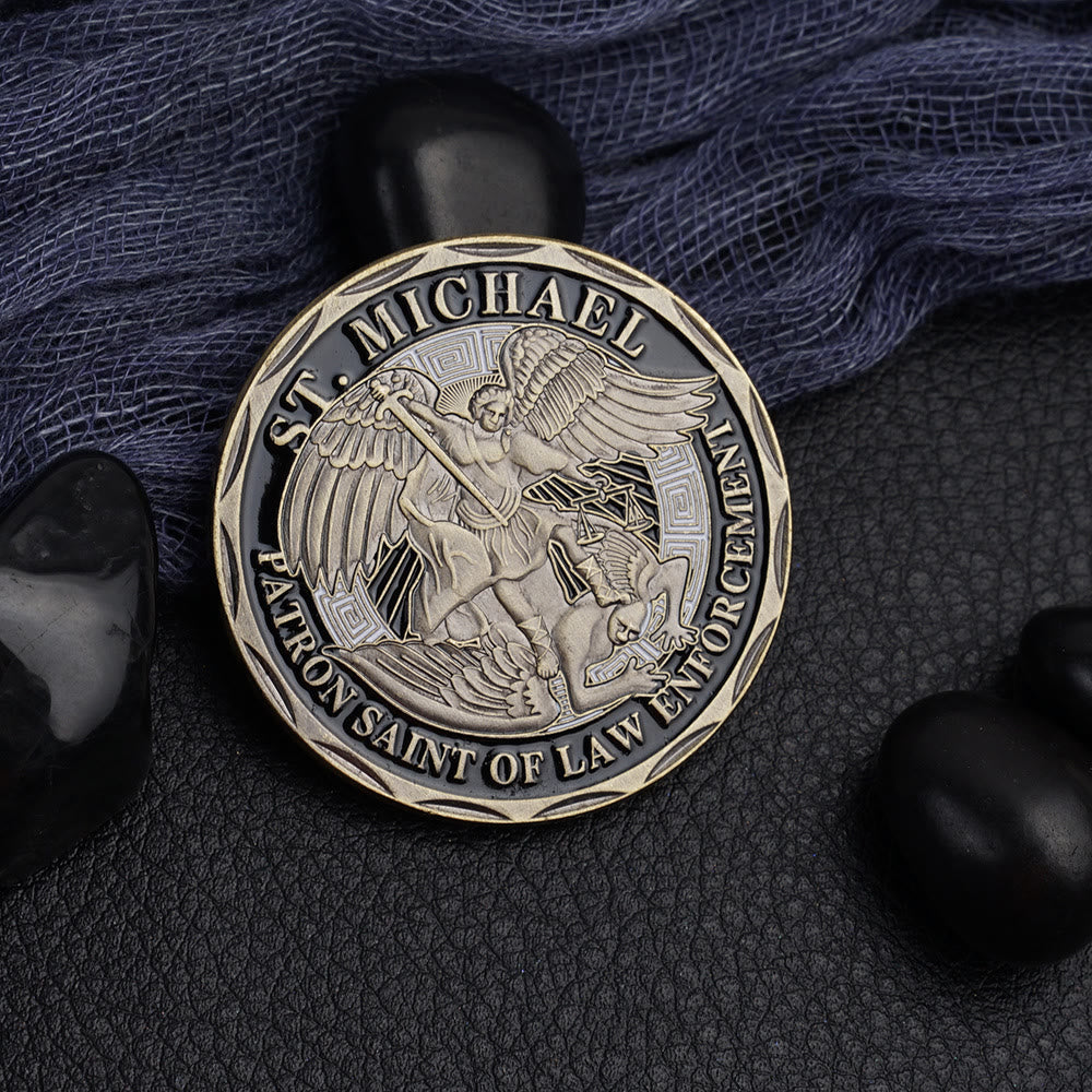 Christianartworkshop Arcangelo San Michele e il diavolo Protezione Rafforza la connessione Moneta - San Michele sconfigge il male - image 0